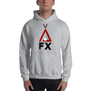 Light Grey w/ Red & Black Contemporary Logo Men's Hooded Sweatshirt