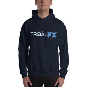 Navy w/ Sky Blue Logo Men's Hooded Sweatshirt