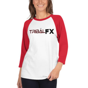 Red & Black 3/4 Sleeve Women's Raglan Shirt