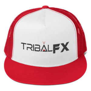Red & White Snapback Trucker Cap